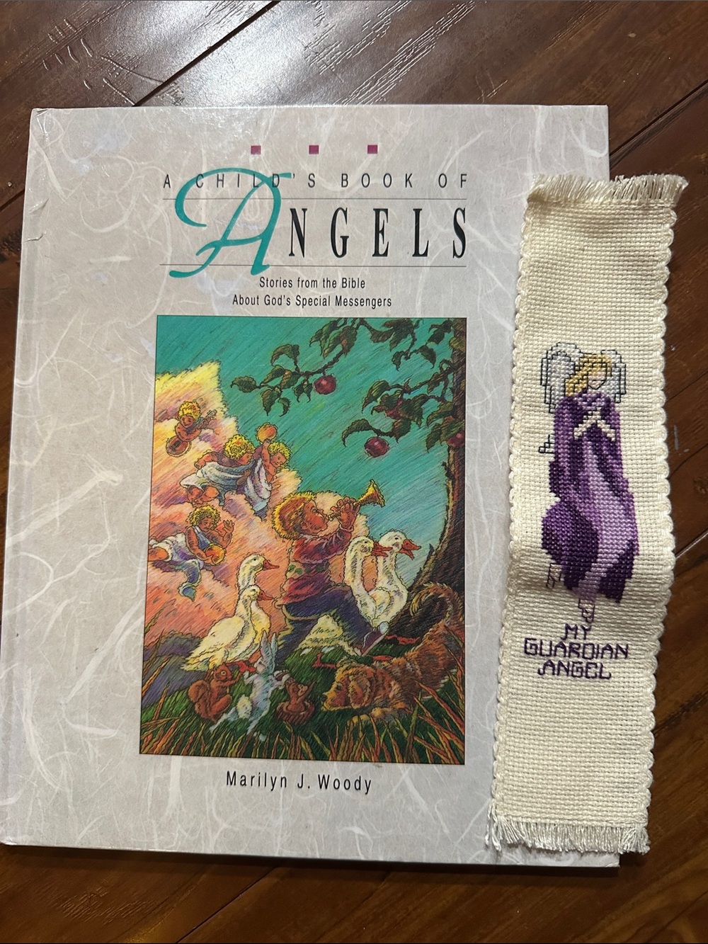 A Child's Book of Angels Bible Stories + Handmade Guardian Angel Bookmark